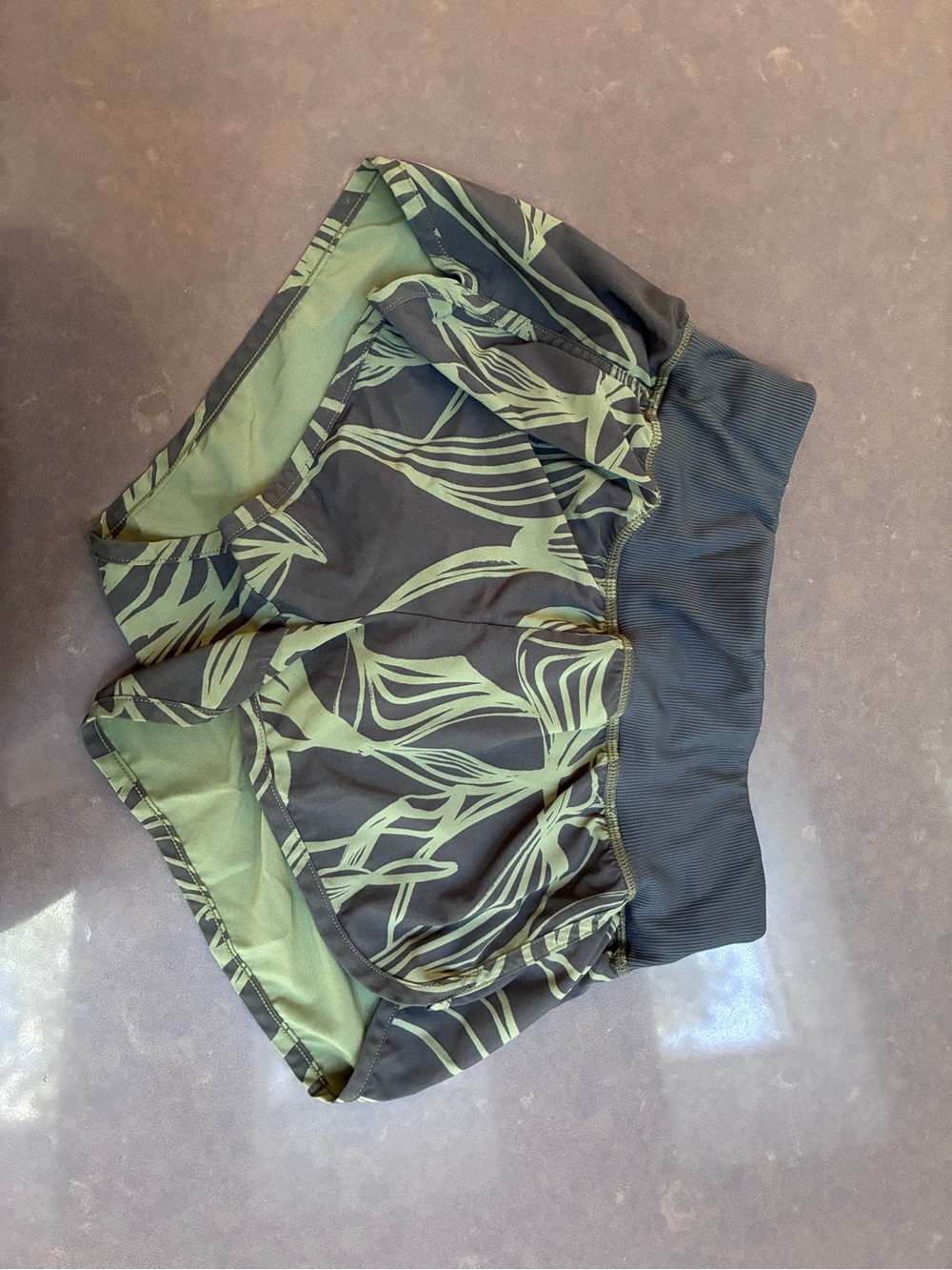 Zella Olive Green and Black Athletic Shorts